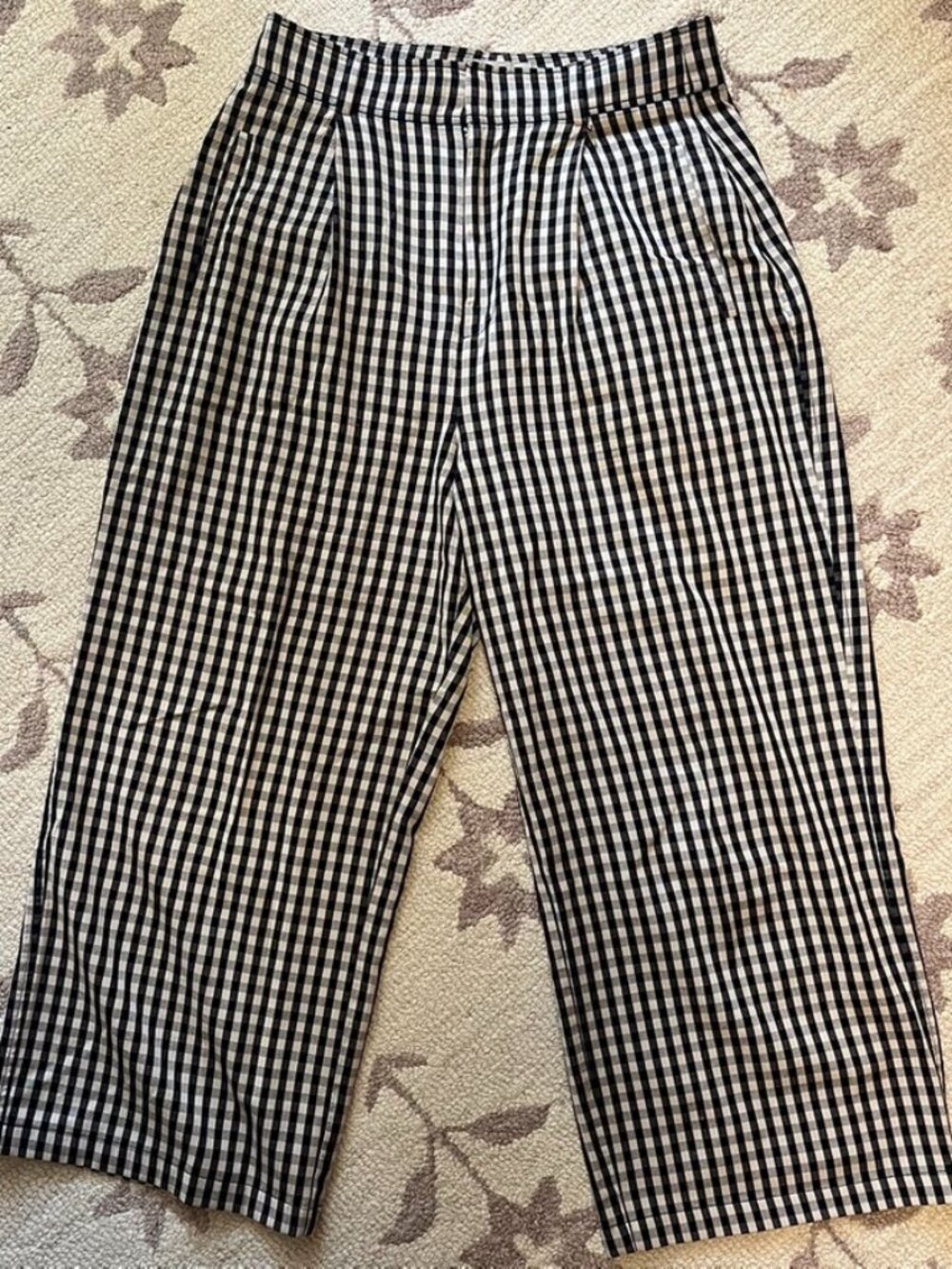 Everlane Houndstooth Trouser 14S Altered Smaller Waist Size GUC Tencel/Cotton